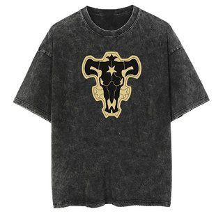 Футболка оверсайз с принтом из аниме Черный Клевер, универсальная, хлопок Washed Cotton, размер XXXL (FNBLC 0029G-XXXL)