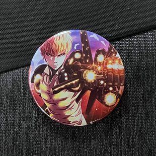 Значок аниме ВанПанчМен - One Punch Man, диаметр 58 мм (ZNOPM 0004)