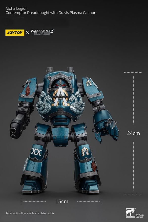 Фігурка з гри Warhammer 40k, Легіон Альфа Дредноут "Контемптор", JOYTOY, рухома, 24 см (WHR 0207)