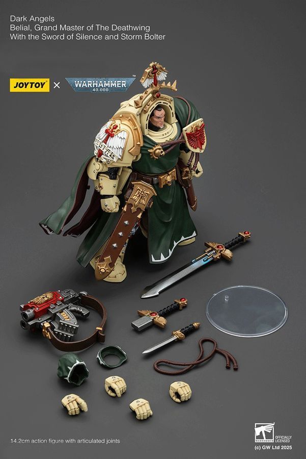 Фигурка из игры Warhammer 40k, Белиал, Великий Мастер Темных Ангелов, JOYTOY, подвижная, 14,2 см (WHR 0188)