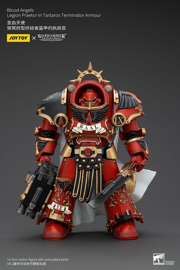 Фігурка з гри Warhammer 40k, Претор Легіону Кривавих Ангелів у термінаторських обладунках Тартароса, JOYTOY, рухома, 14,2 см (WHR 0102)