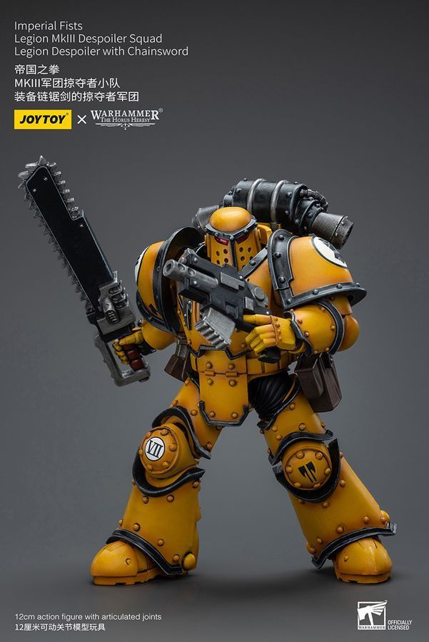 Фигурка из игры Warhammer 40k, Имперские Кулаки, Разоритель Легиона с цепным мечом, JOYTOY, подвижная, 12,5 см (WHR 0013)