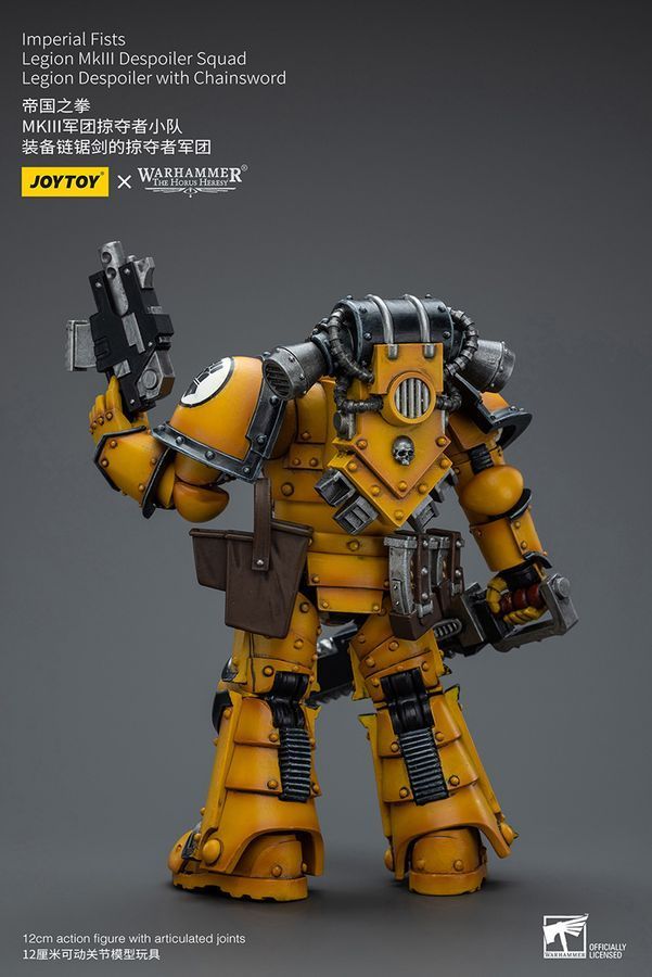 Фигурка из игры Warhammer 40k, Имперские Кулаки, Разоритель Легиона с цепным мечом, JOYTOY, подвижная, 12,5 см (WHR 0013)