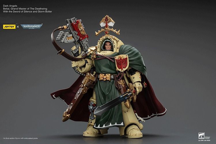 Фигурка из игры Warhammer 40k, Белиал, Великий Мастер Темных Ангелов, JOYTOY, подвижная, 14,2 см (WHR 0188)