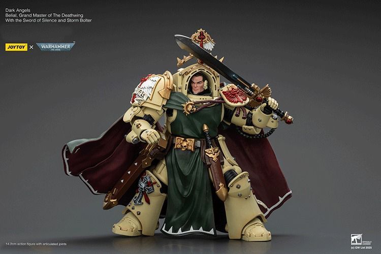 Фигурка из игры Warhammer 40k, Белиал, Великий Мастер Темных Ангелов, JOYTOY, подвижная, 14,2 см (WHR 0188)