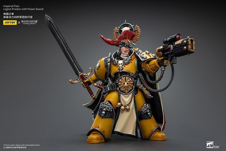 Фигурка из игры Warhammer 40k, Претор Легиона Имперских Кулаков с силовым мечом, JOYTOY, подвижная, 12,4 см (WHR 0141)