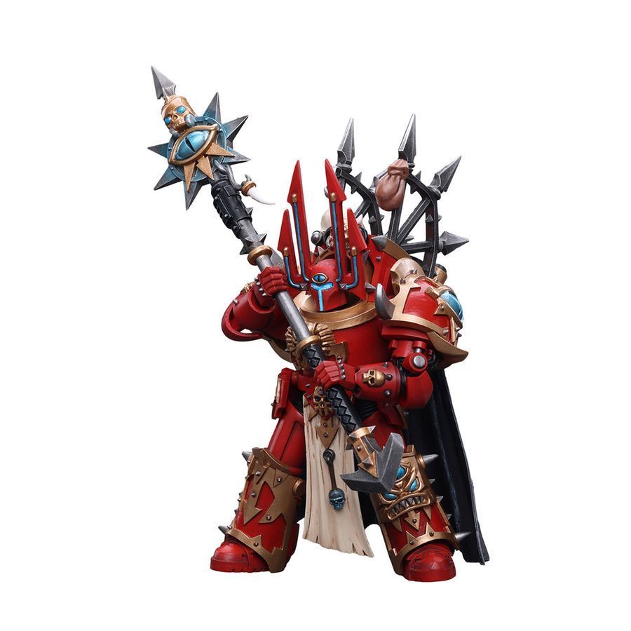 Фигурка из игры Warhammer 40k, Космодесантники Хаоса Багровая Резня Лорд-Чародей в терминаторских доспехах, JOYTOY, подвижная, 13,4 см (WHR 0061)