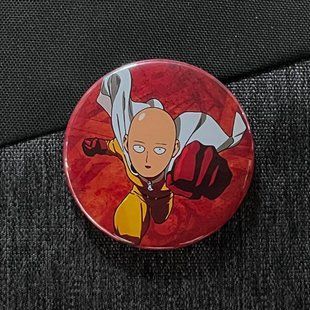 Значок аниме ВанПанчМен - One Punch Man, диаметр 58 мм (ZNOPM 0013)