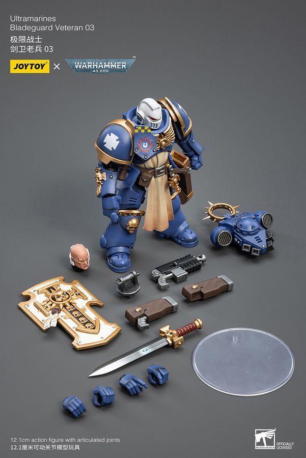 Фігурка з гри Warhammer 40k, Ветеран клинка Ультрамаринів, JOYTOY, рухлива, 12,1 см (WHR 0022)