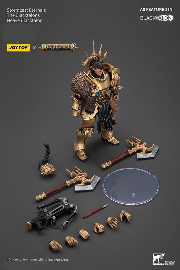 Фигурка из игры Warhammer Age of Sigmar, Вечные Штормкасты Чёрные Когти Нив Блэкталон, JOYTOY, подвижная, 12,4 см (WHR 0216)