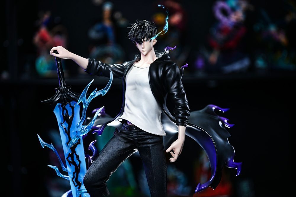Аніме фігурка Player 1 Studio - Solo Leveling The Shadow Monarch Awakening Jin Woo, Тільки я візьму новий рівень Сон Джин Ву, не рухлива, з підсвічуванням, 38 см (SOLE 0002)