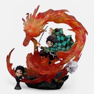 Аниме фигурка Demon Slayer Клинок рассекающий демонов Kamado Tanjirou Танджиро, с подсветкой, 30 см (BDD 0148)