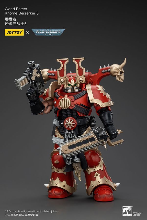 Фігурка з гри Warhammer 40k, Берсерк Пожирачі Світів Кхорн версія 2, JOYTOY, рухлива, 12,6 см (WHR 0151)
