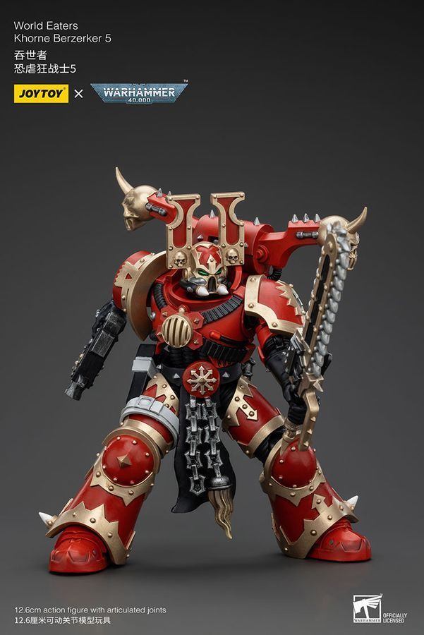 Фігурка з гри Warhammer 40k, Берсерк Пожирачі Світів Кхорн версія 2, JOYTOY, рухлива, 12,6 см (WHR 0151)