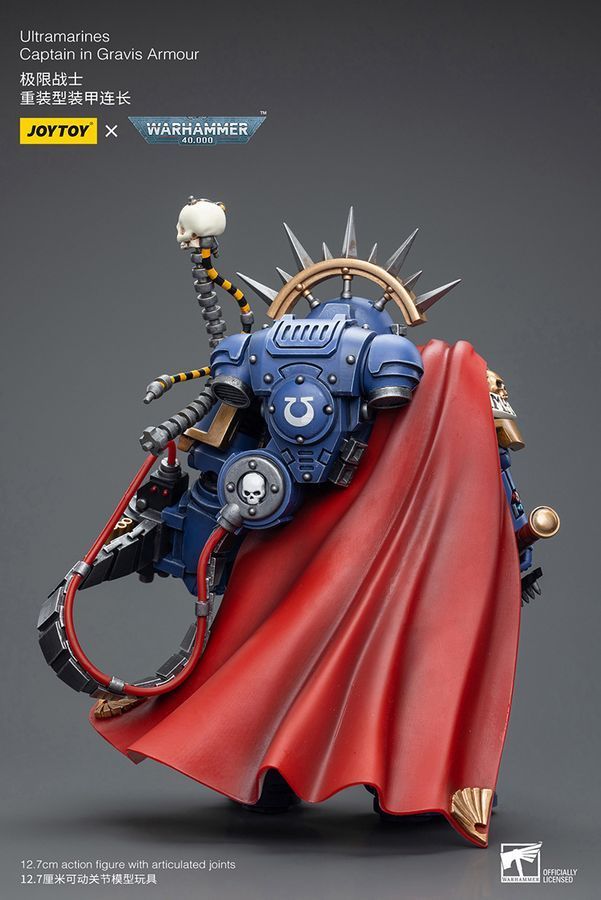 Фигурка из игры Warhammer 40k, Капитан Ультрамаринов в доспехах Гравис, JOYTOY, подвижная, 12,1 см (WHR 0023)