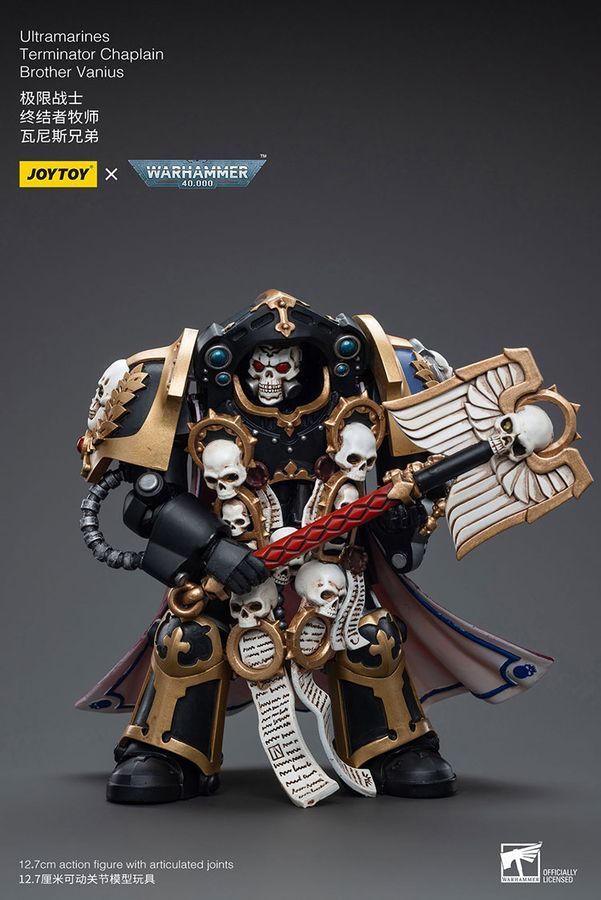 Фігурка з гри Warhammer 40k, Термінатор-капелан Ультрамаринів Брат Ваніус, JOYTOY, рухома, 12,7 см (WHR 0065)