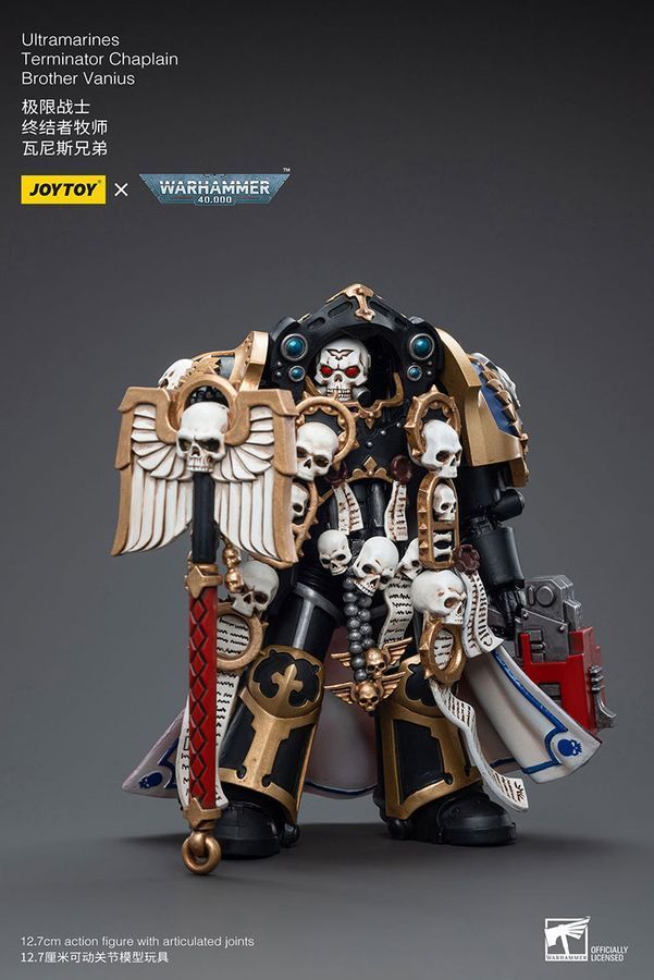 Фігурка з гри Warhammer 40k, Термінатор-капелан Ультрамаринів Брат Ваніус, JOYTOY, рухома, 12,7 см (WHR 0065)