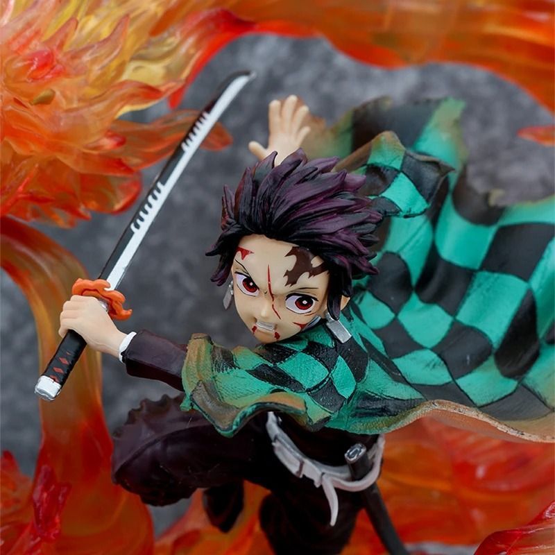 Аніме фігурка Demon Slayer Клинок розсікаючий демонів Kamado Tanjirou Танджиро, з підсвічуванням, 30 см (BDD 0148)