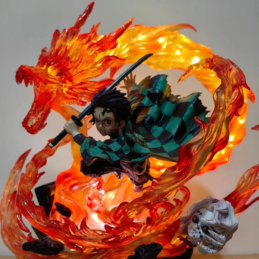 Аніме фігурка Demon Slayer Клинок розсікаючий демонів Kamado Tanjirou Танджиро, з підсвічуванням, 30 см (BDD 0148)