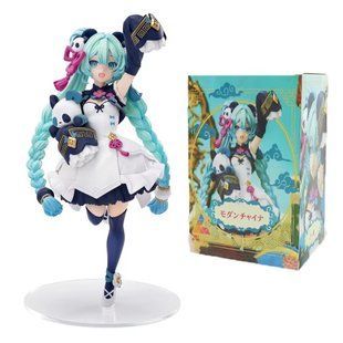Аниме фигурка Vocaloid Вокалоид Miku Hatsune Хацунэ Мику с пандой, 18 см (VOC 0052)
