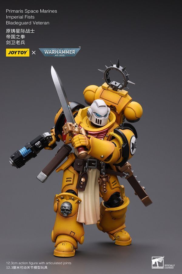 Фигурка из игры Warhammer 40k, Ветеран клинковой стражи Имперских Кулаков, JOYTOY, подвижная, 12,3 см (WHR 0024)