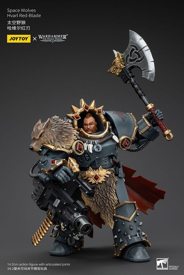 Фигурка из игры Warhammer 40k, Космические Волки Хварл Красный Клинок, JOYTOY, подвижная, 14,2 см (WHR 0113)