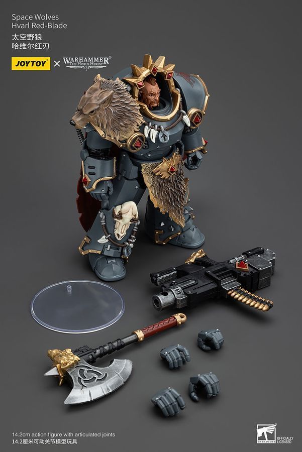 Фигурка из игры Warhammer 40k, Космические Волки Хварл Красный Клинок, JOYTOY, подвижная, 14,2 см (WHR 0113)