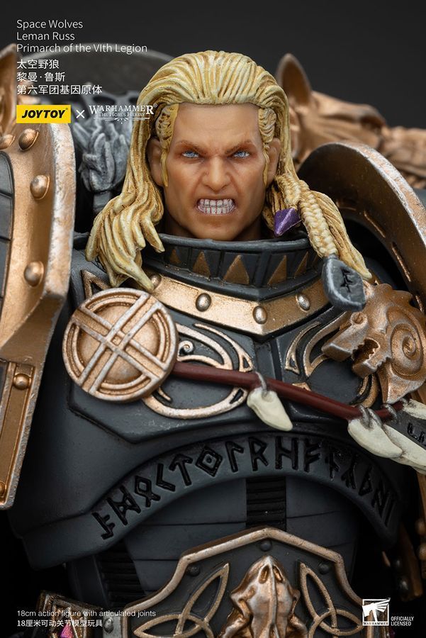 Фигурка из игры Warhammer 40k, Космические Волки Леман Русс Примарх VI легиона, JOYTOY, подвижная, 18 см (WHR 0066)