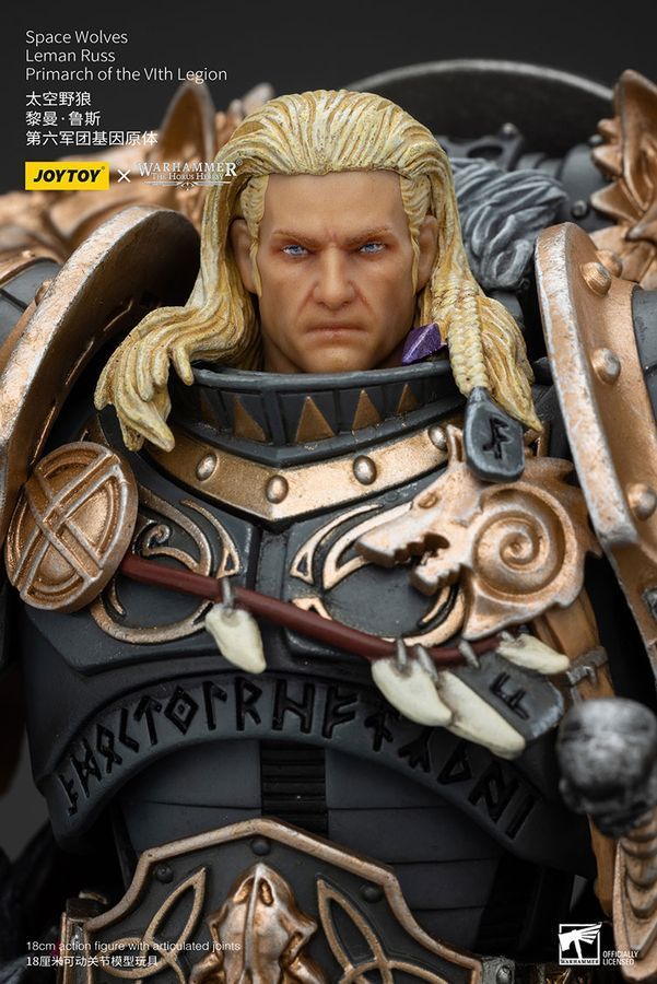 Фигурка из игры Warhammer 40k, Космические Волки Леман Русс Примарх VI легиона, JOYTOY, подвижная, 18 см (WHR 0066)