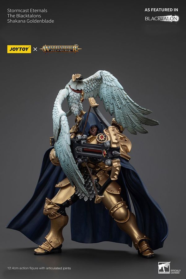 Фігурка з гри Warhammer Age of Sigmar, Вічні Штормкасти Чорні Пазурі Шакана Голденблейд, JOYTOY, рухома, 12,4 см (WHR 0218)
