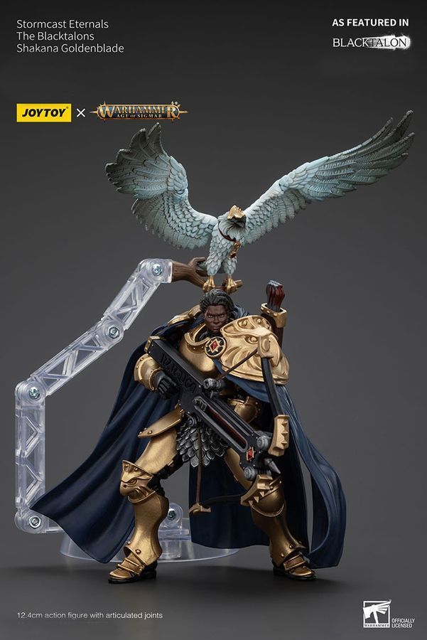 Фігурка з гри Warhammer Age of Sigmar, Вічні Штормкасти Чорні Пазурі Шакана Голденблейд, JOYTOY, рухома, 12,4 см (WHR 0218)