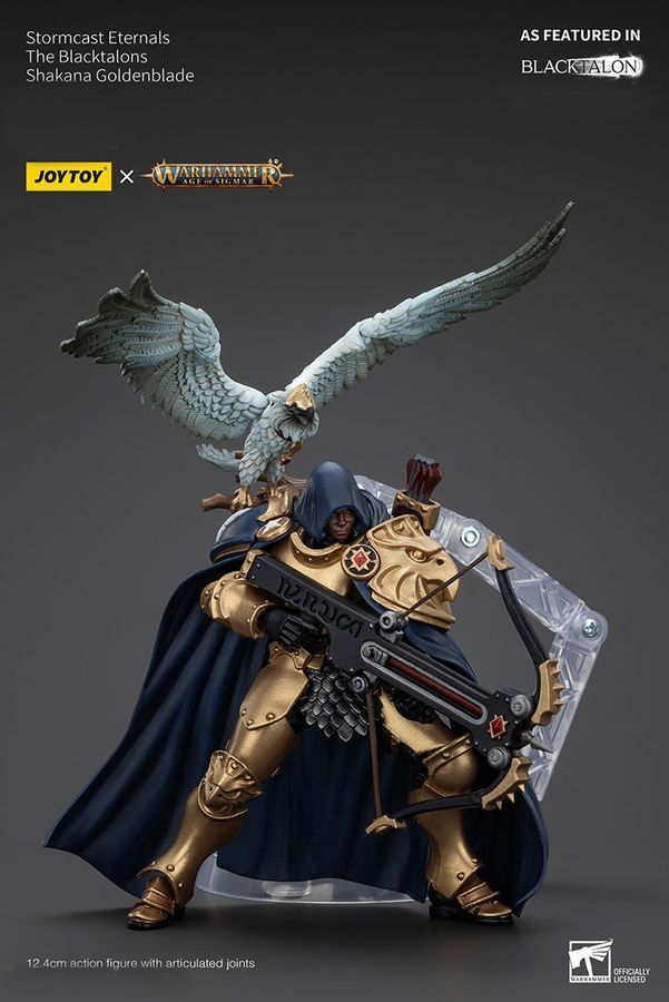 Фігурка з гри Warhammer Age of Sigmar, Вічні Штормкасти Чорні Пазурі Шакана Голденблейд, JOYTOY, рухома, 12,4 см (WHR 0218)