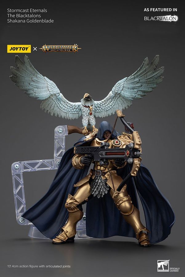 Фігурка з гри Warhammer Age of Sigmar, Вічні Штормкасти Чорні Пазурі Шакана Голденблейд, JOYTOY, рухома, 12,4 см (WHR 0218)