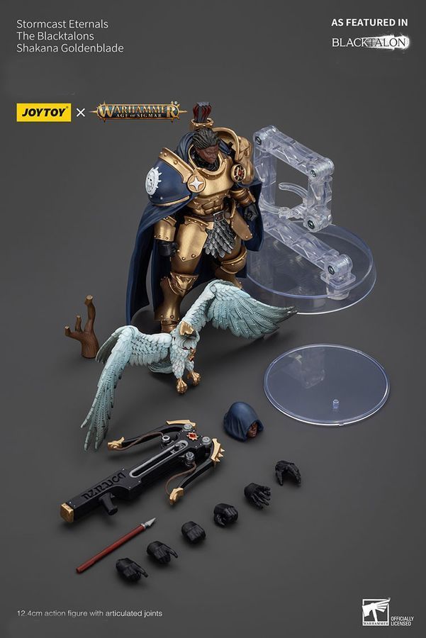 Фігурка з гри Warhammer Age of Sigmar, Вічні Штормкасти Чорні Пазурі Шакана Голденблейд, JOYTOY, рухома, 12,4 см (WHR 0218)