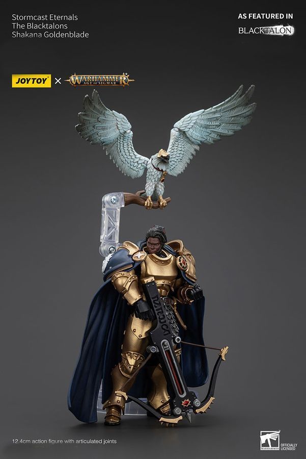 Фігурка з гри Warhammer Age of Sigmar, Вічні Штормкасти Чорні Пазурі Шакана Голденблейд, JOYTOY, рухома, 12,4 см (WHR 0218)