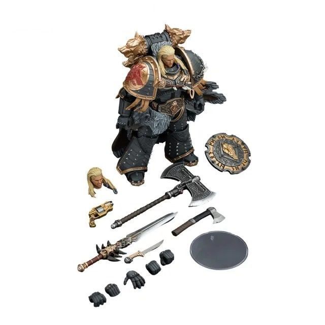 Фигурка из игры Warhammer 40k, Космические Волки Леман Русс Примарх VI легиона, JOYTOY, подвижная, 18 см (WHR 0066)