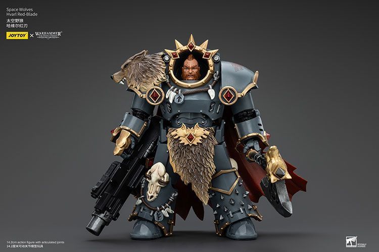 Фигурка из игры Warhammer 40k, Космические Волки Хварл Красный Клинок, JOYTOY, подвижная, 14,2 см (WHR 0113)