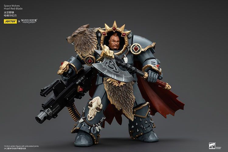 Фигурка из игры Warhammer 40k, Космические Волки Хварл Красный Клинок, JOYTOY, подвижная, 14,2 см (WHR 0113)