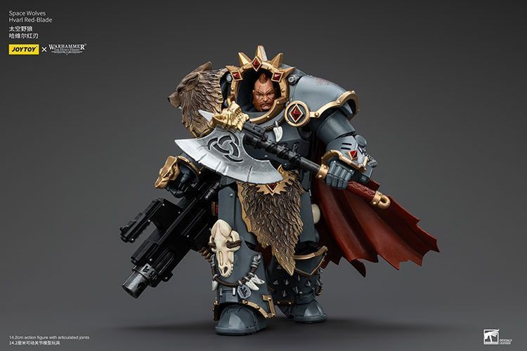 Фигурка из игры Warhammer 40k, Космические Волки Хварл Красный Клинок, JOYTOY, подвижная, 14,2 см (WHR 0113)