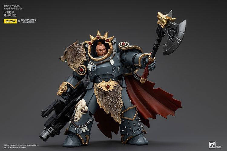 Фигурка из игры Warhammer 40k, Космические Волки Хварл Красный Клинок, JOYTOY, подвижная, 14,2 см (WHR 0113)