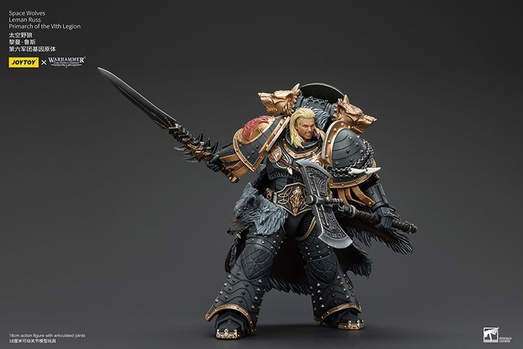 Фигурка из игры Warhammer 40k, Космические Волки Леман Русс Примарх VI легиона, JOYTOY, подвижная, 18 см (WHR 0066)