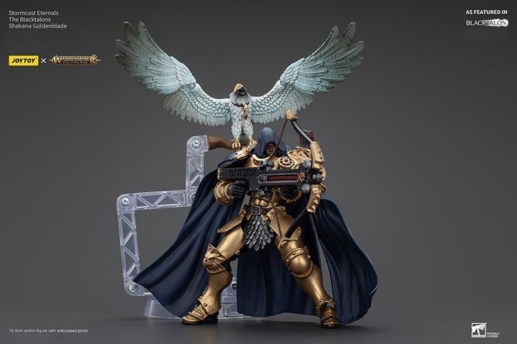 Фігурка з гри Warhammer Age of Sigmar, Вічні Штормкасти Чорні Пазурі Шакана Голденблейд, JOYTOY, рухома, 12,4 см (WHR 0218)