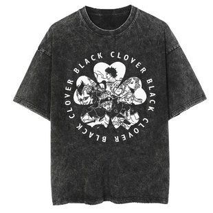 Футболка оверсайз с принтом из аниме Черный Клевер, универсальная, хлопок Washed Cotton, размер XXXL (FNBLC 0031G-XXXL)