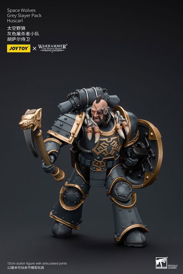 Фигурка из игры Warhammer 40k, Космические Волки Серый убийца Хускарл, JOYTOY, подвижная, 12 см (WHR 0114)