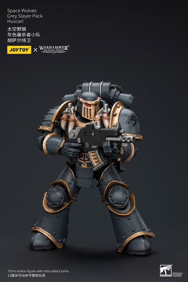 Фигурка из игры Warhammer 40k, Космические Волки Серый убийца Хускарл, JOYTOY, подвижная, 12 см (WHR 0114)