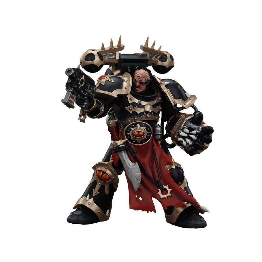 Фигурка из игры Warhammer 40k, Космодесантники Хаоса избранный Чёрного Легиона с силовым кулаком, JOYTOY, подвижная, 12,6 см (WHR 0153)