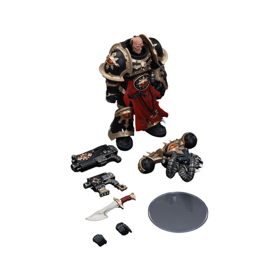 Фигурка из игры Warhammer 40k, Космодесантники Хаоса избранный Чёрного Легиона с силовым кулаком, JOYTOY, подвижная, 12,6 см (WHR 0153)