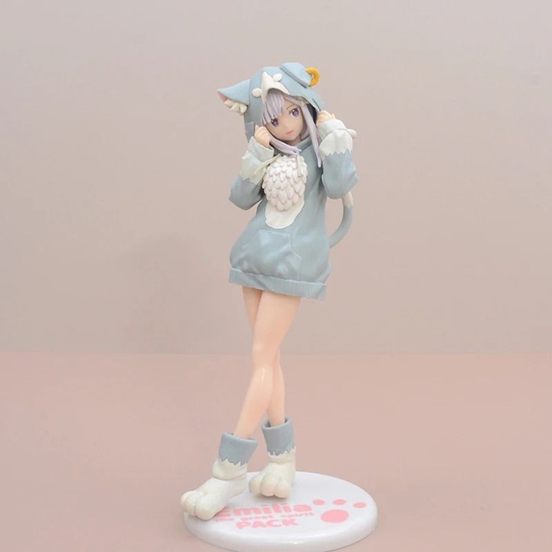 Аниме фигурка ReZero Жизнь с нуля Emilia Эмилия в пижамке с ушками, 21 см (RZR 0017)