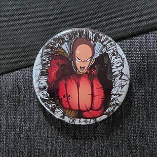 Значок аниме ВанПанчМен - One Punch Man, диаметр 58 мм (ZNOPM 0018)