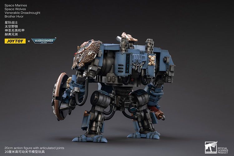 Фигурка из игры Warhammer 40k, Космические Десантники, Космические Волки, Почтенный Дредноут Брат Хвор, JOYTOY, подвижная, 20 см (WHR 0027)